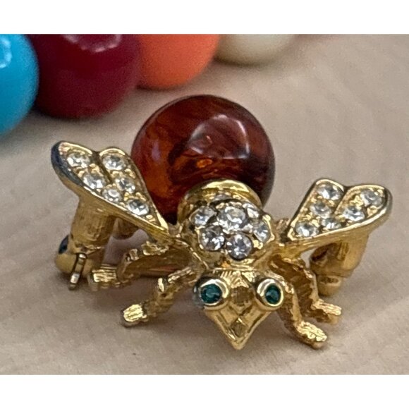 Joan Rivers XV Interchangeable Rhinestone Bee Brooch 19 Beads – One Pink Variant - Picture 4 of 9